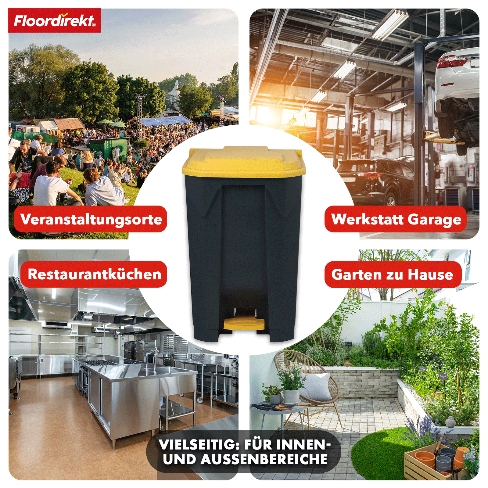 Afvalemmer | Olaf | Robuuste step-on afvalemmer | Voor huishoudelijk, kantoor & commercieel gebruik | Diverse kleuren & maten