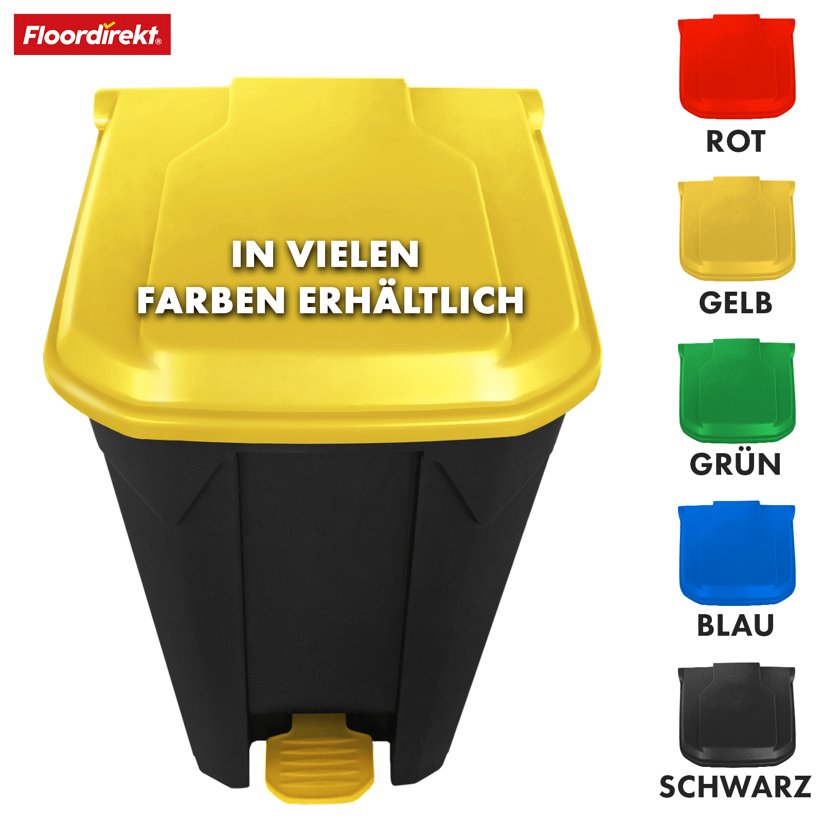 Afvalemmer | Olaf | Robuuste step-on afvalemmer | Voor huishoudelijk, kantoor & commercieel gebruik | Diverse kleuren & maten