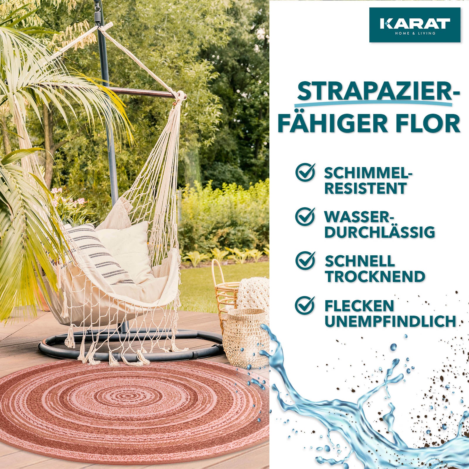Karat Outdoor Vloerkleed Zoë | 7 Kleuren | Rond