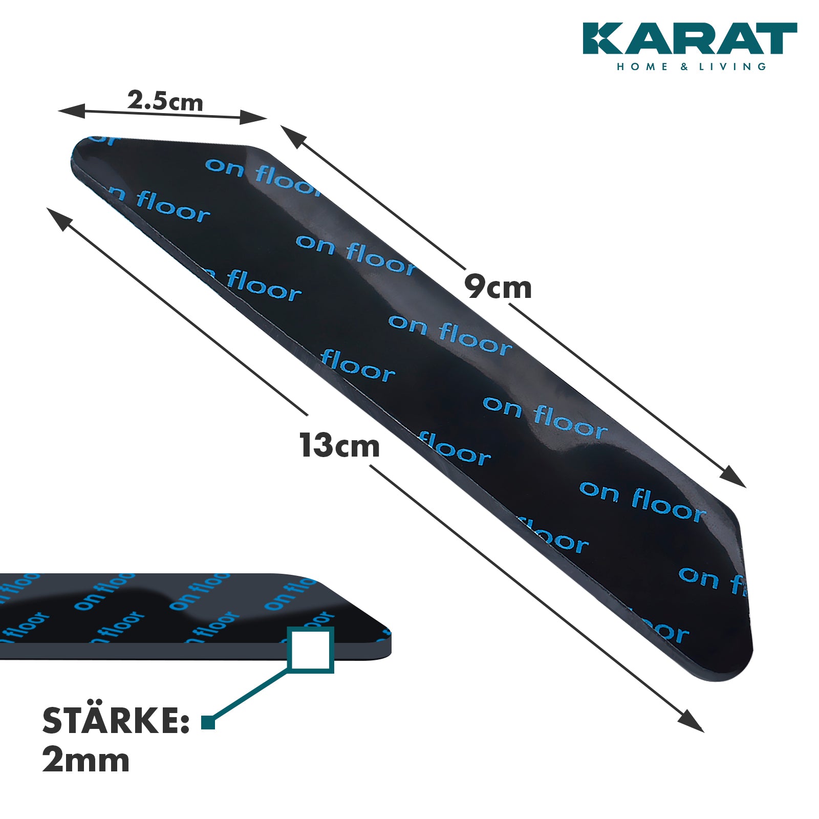 Antislip ondertapijt voor tapijt | Louis | Antislip ondertapijt | 2,5 x 13 cm | 24 stuks