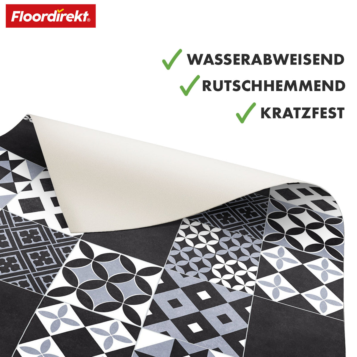 CV vloeren | Amadora 990D | Robuuste vinyl vloeren met een stijlvolle grijze vintage tegel look