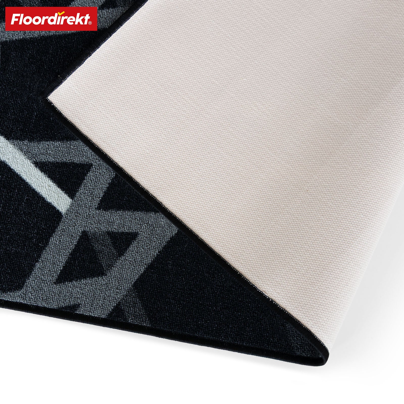 Tapijtloper op maat | Printed | Antraciet met strepen | Antislip en onderhoudsvriendelijk