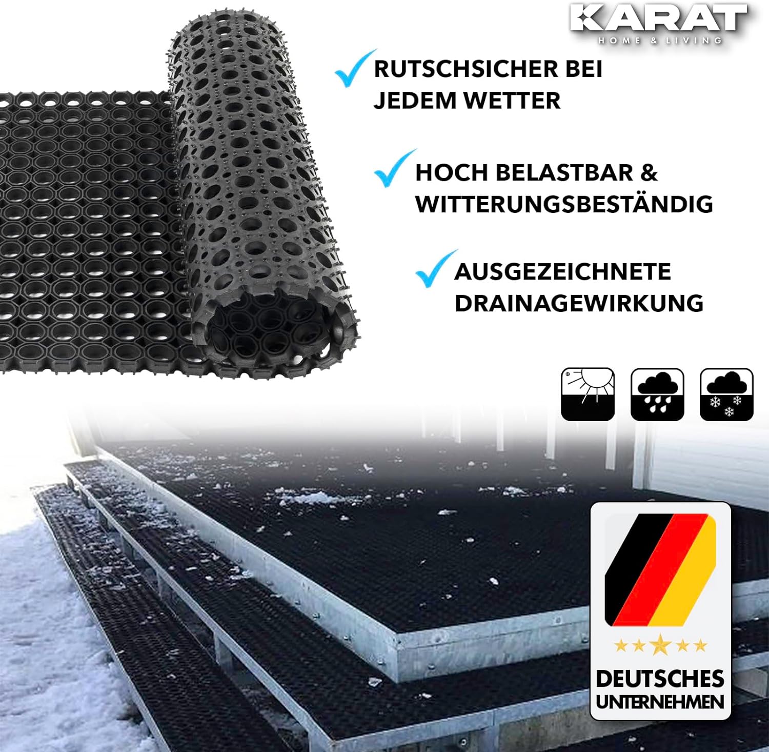 Ringrubberen mat Octagon | dikte: 23 mm | Ook op maat