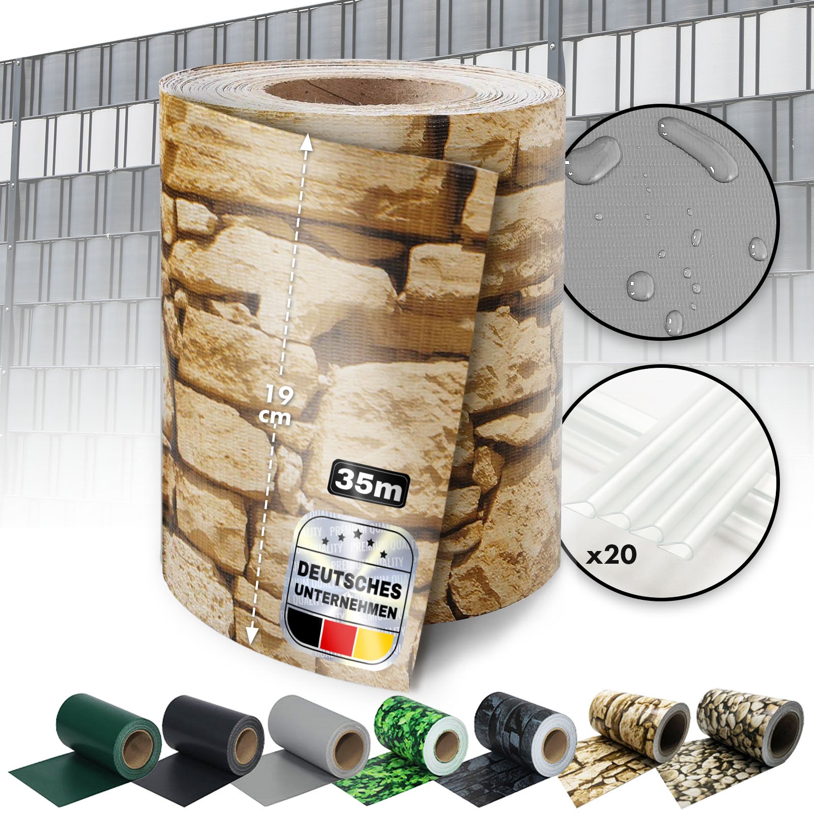 PVC vlechtband | voor staafmatten hekwerken | vele kleuren & designs