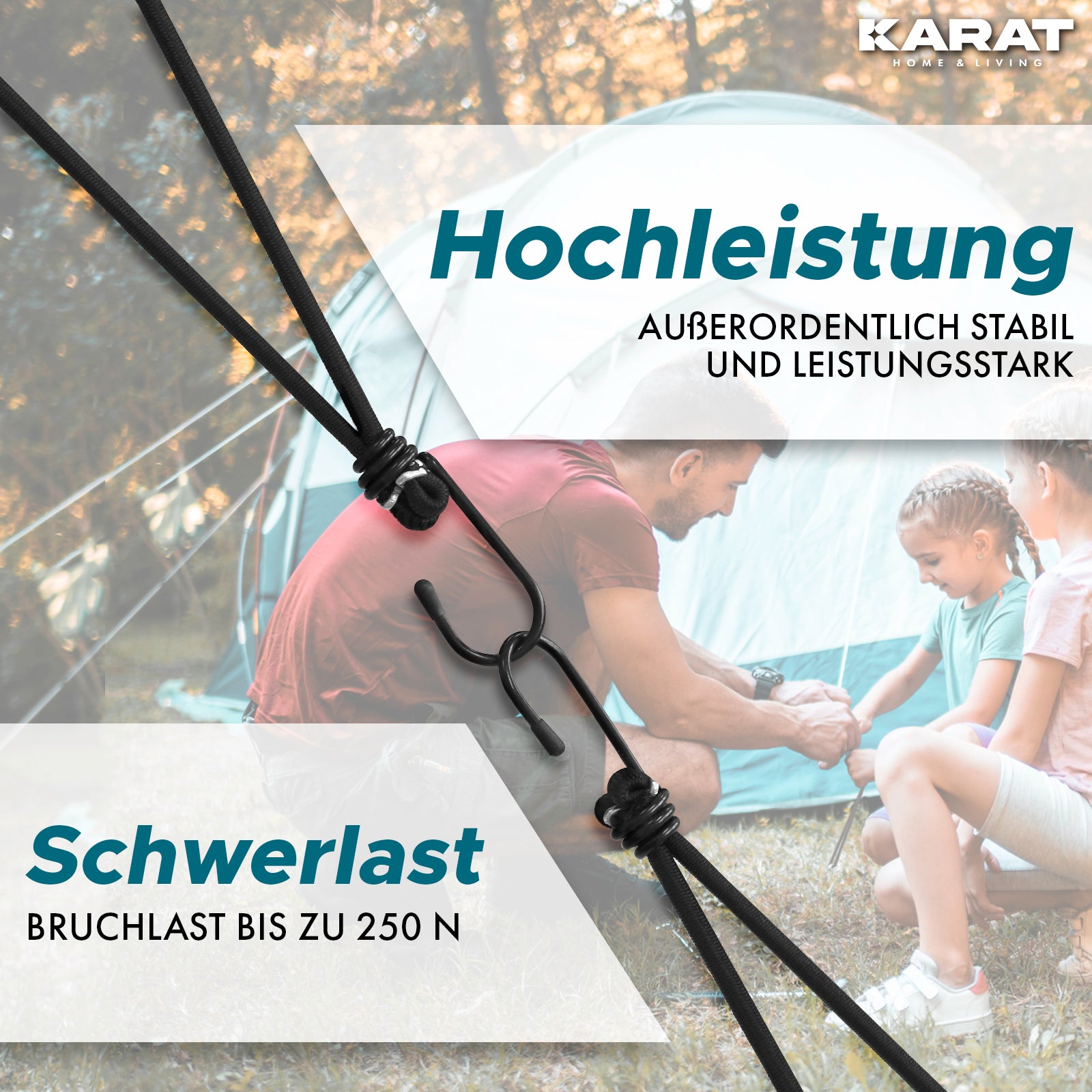 Multifunctionele elastische banden met stalen haken | bevestiging voor dekzeilen netten spandoeken | set van 20