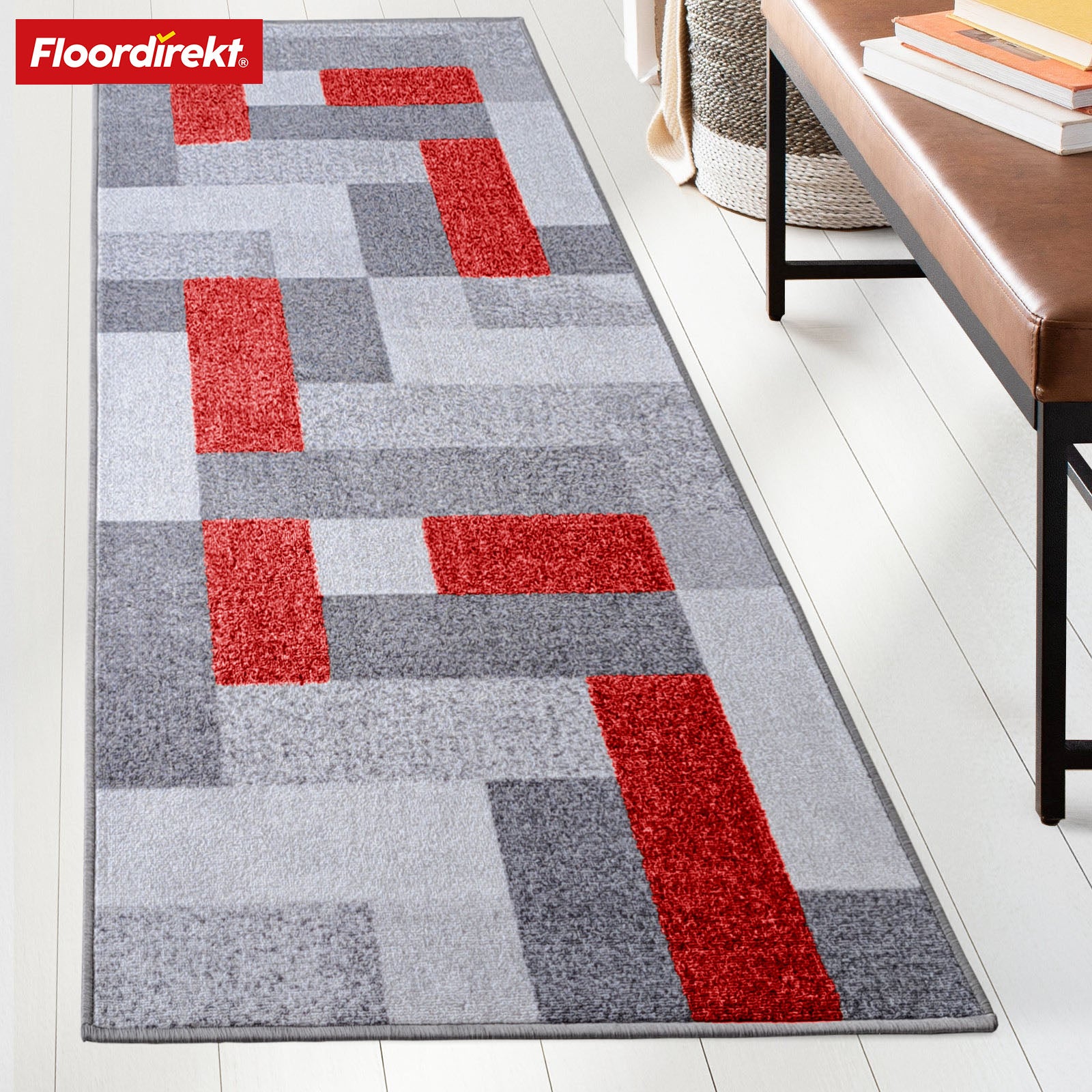 Tapijtloper op maat | New York | Antislip met gelrug | Modern design in verschillende kleuren
