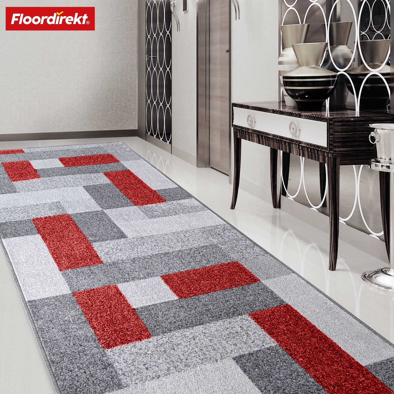 Tapijtloper op maat | New York | Antislip met gelrug | Modern design in verschillende kleuren