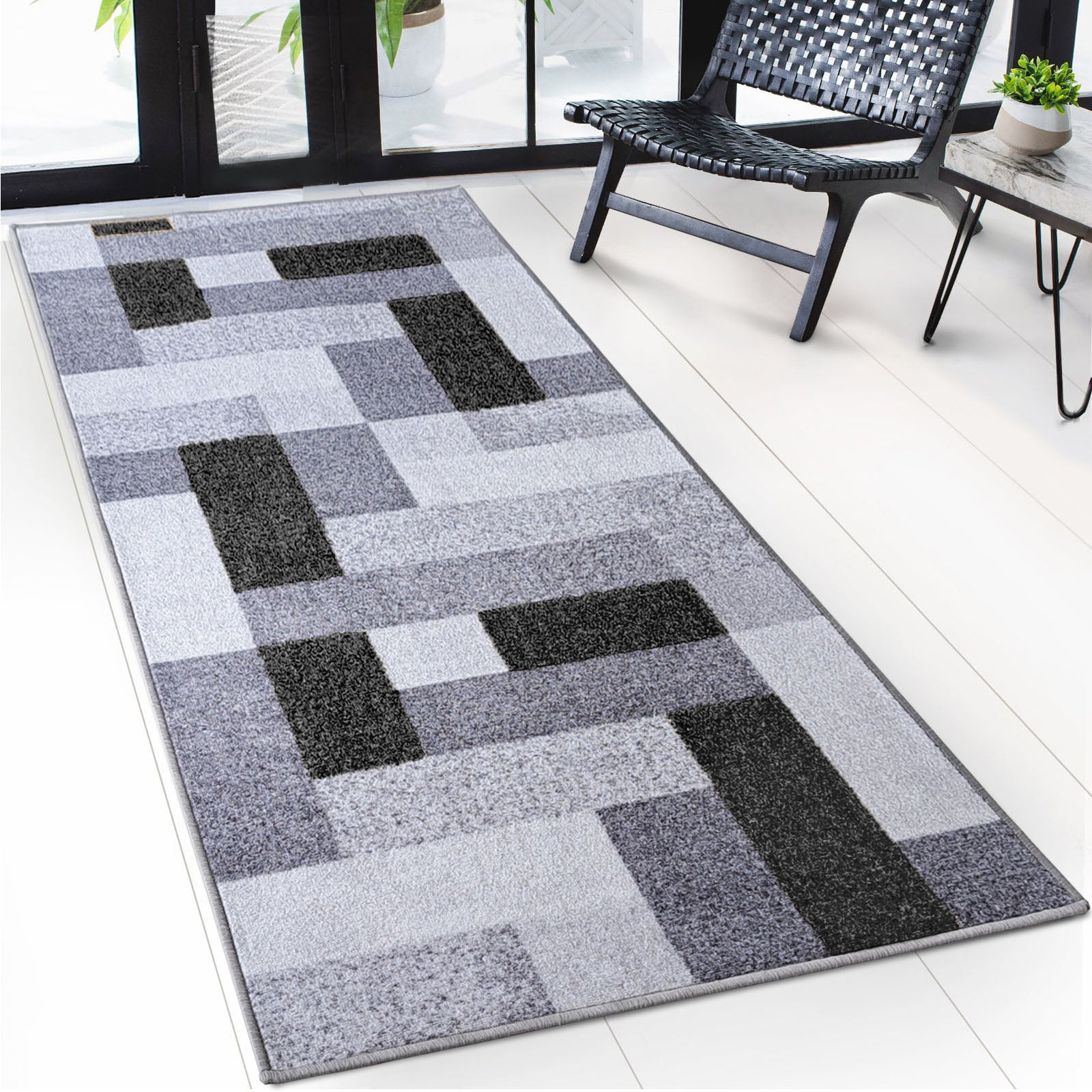Tapijtloper op maat | New York | Antislip met gelrug | Modern design in verschillende kleuren