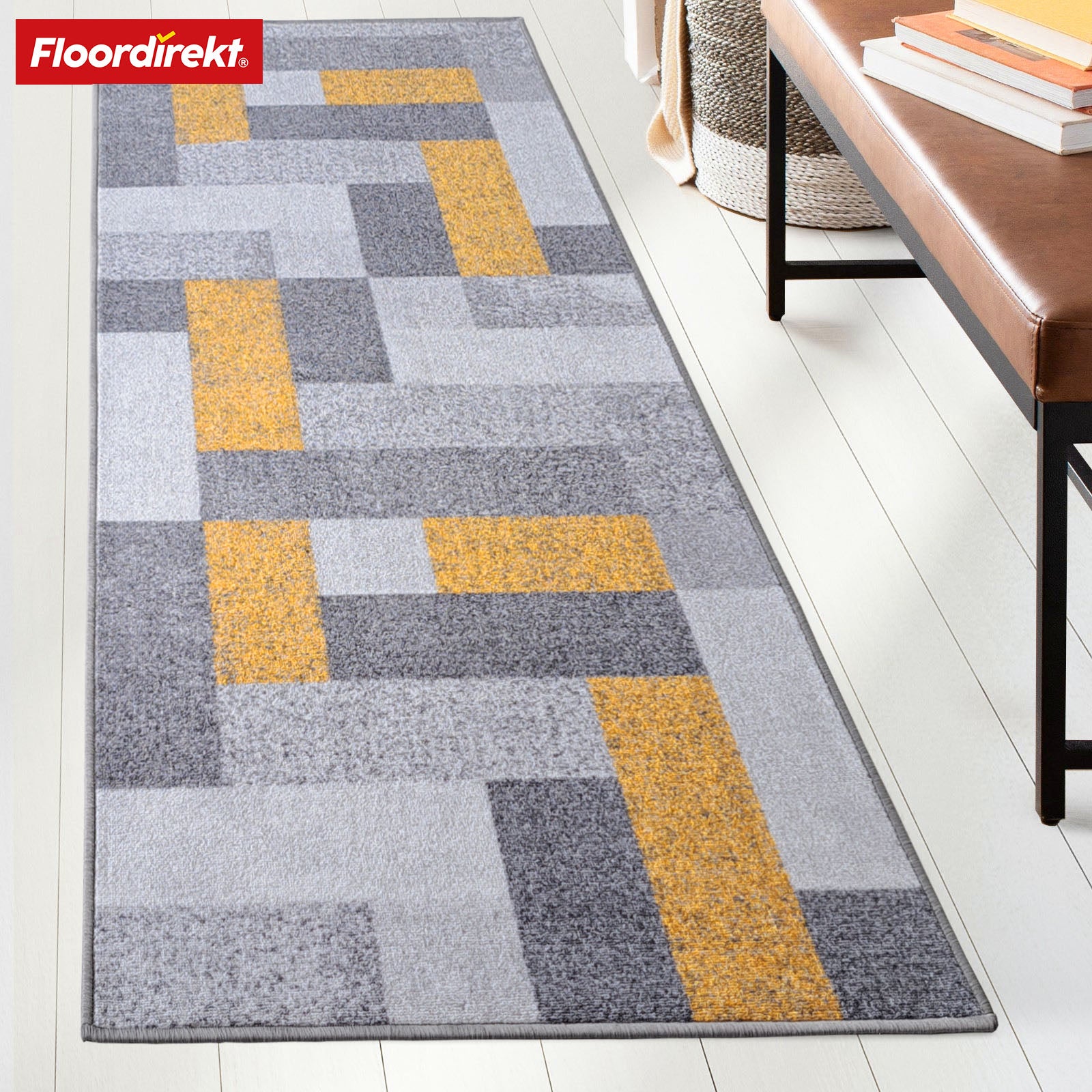 Tapijtloper op maat | New York | Antislip met gelrug | Modern design in verschillende kleuren