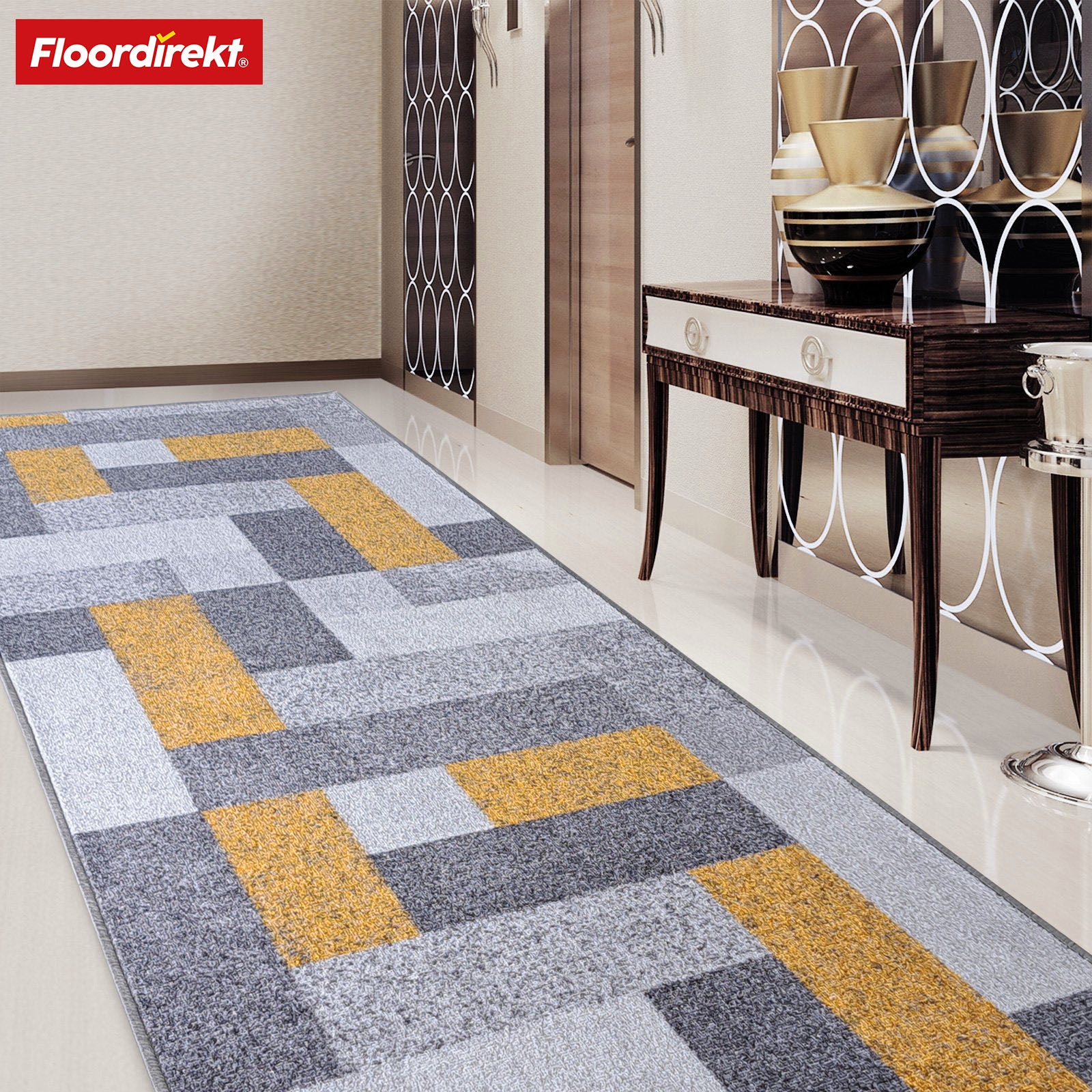 Tapijtloper op maat | New York | Antislip met gelrug | Modern design in verschillende kleuren