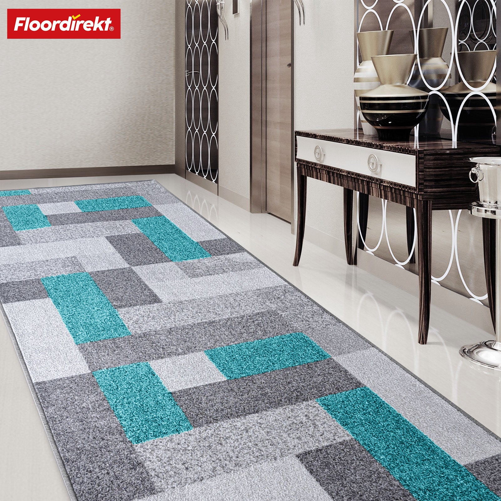 Tapijtloper op maat | New York | Antislip met gelrug | Modern design in verschillende kleuren