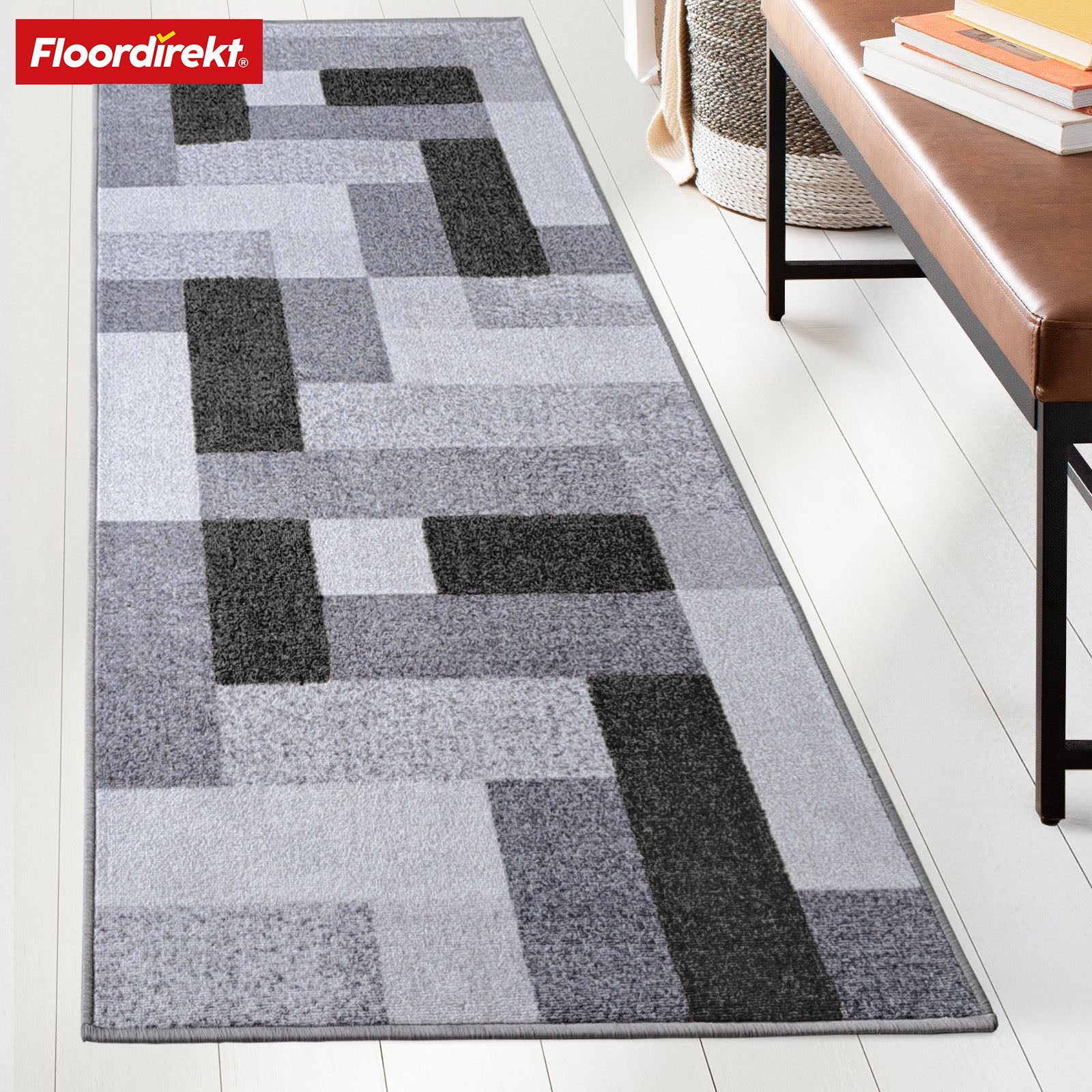 Tapijtloper op maat | New York | Antislip met gelrug | Modern design in verschillende kleuren