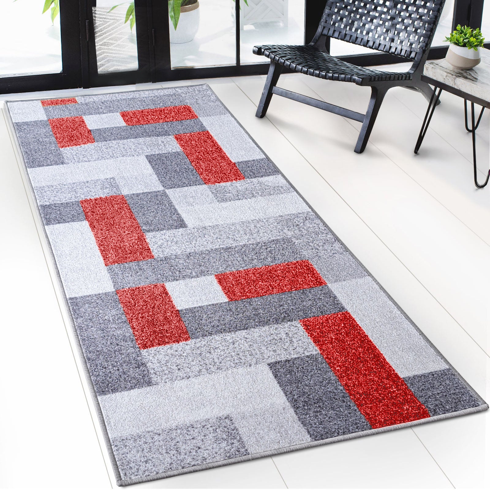 Tapijtloper op maat | New York | Antislip met gelrug | Modern design in verschillende kleuren
