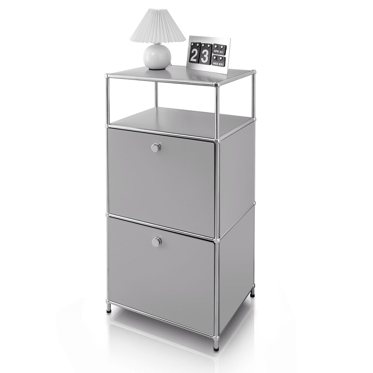 Metalen rek | Concept Epure MK-120 | Opbergrek met afsluitbare vakken, open vak & legplank | Verkrijgbaar in verschillende kleuren