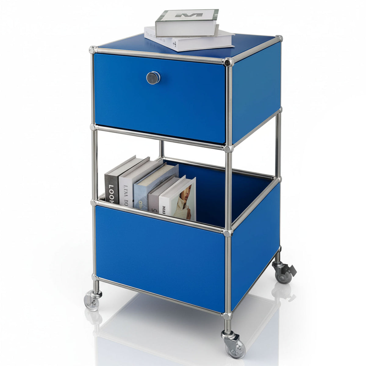 Metalen rek | Concept Epure MK-145 | 3-laags rolcontainer met lade en legplanken | Verkrijgbaar in verschillende kleuren