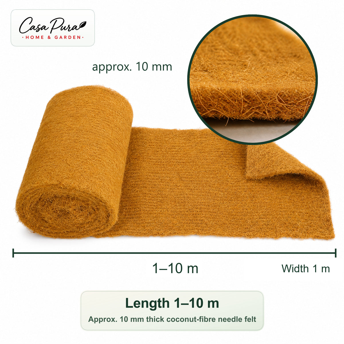 Kokosmat op maat | 100% kokosvezel | Winterbescherming & plantenbescherming | 100 cm breed