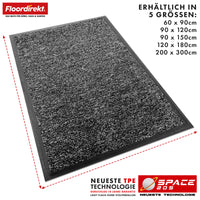 Vuilopvangmat | Space 205 | Antislipmat met innovatieve TPE-technologie in rand en achterkant | Ideaal voor entrees, gangen en voordeuren | Verkrijgbaar in verschillende kleuren en maten