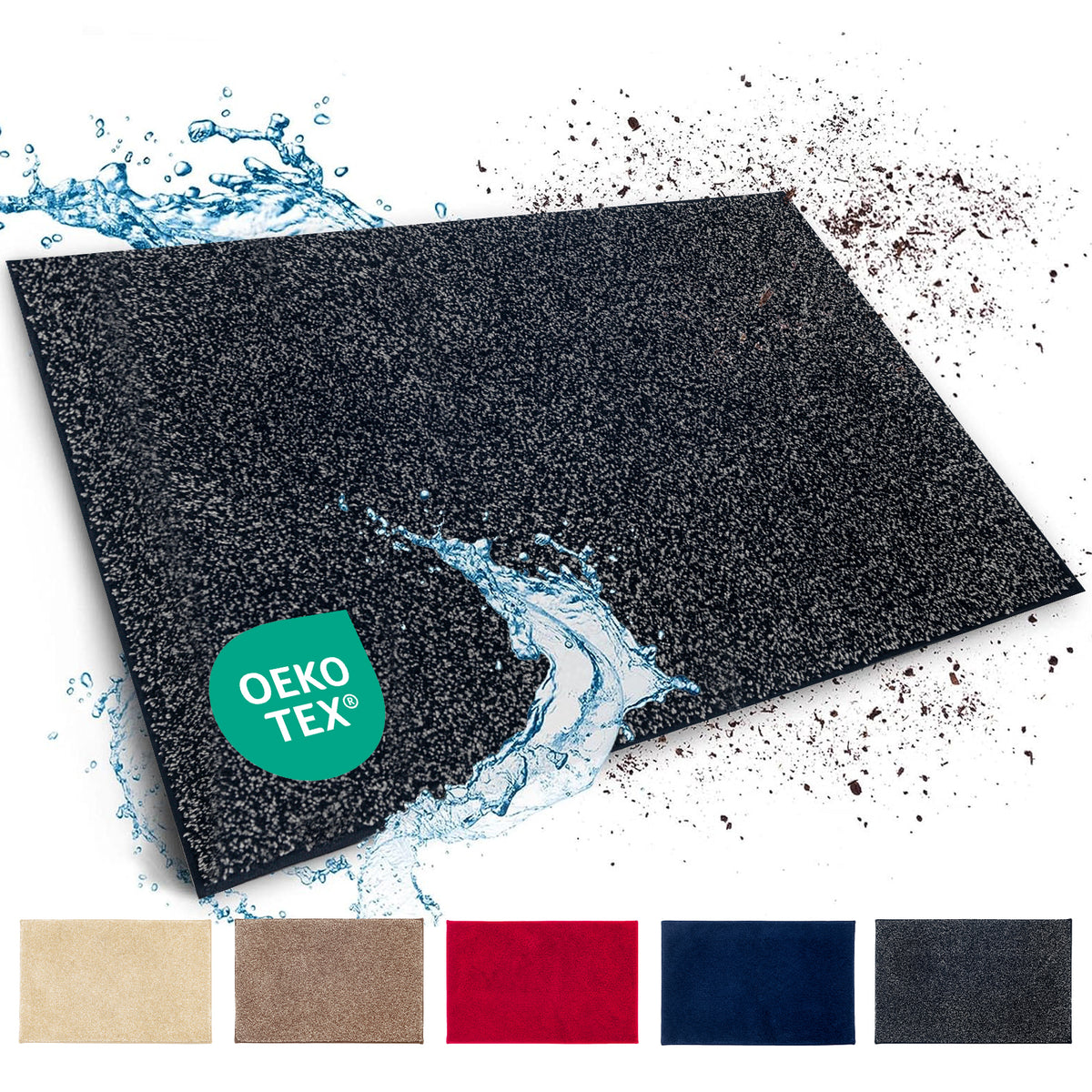 Vuilvangmat | Nasa | Zachte en waterabsorberende deurmat van polyester met antislip onderkant | Verschillende kleuren en maten