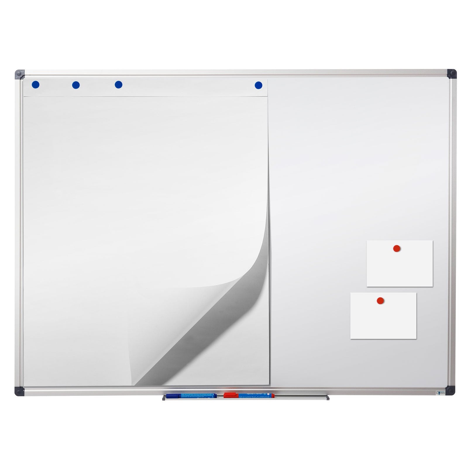 Whiteboard Master of Boards Emailliert Extra kratzfest Viele Grössen | Wit