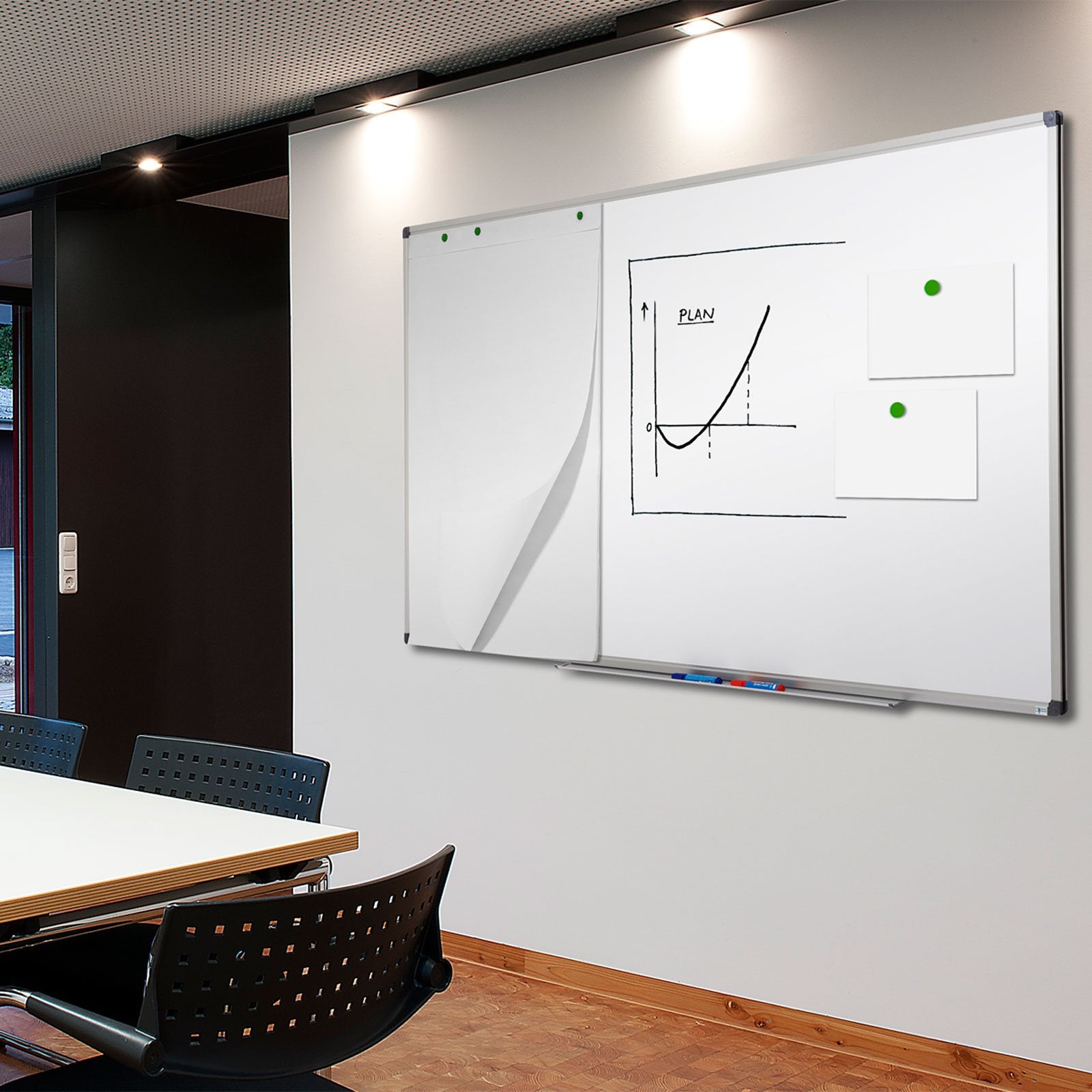 Whiteboard Master of Boards Emailliert Extra kratzfest Viele Grössen | Wit