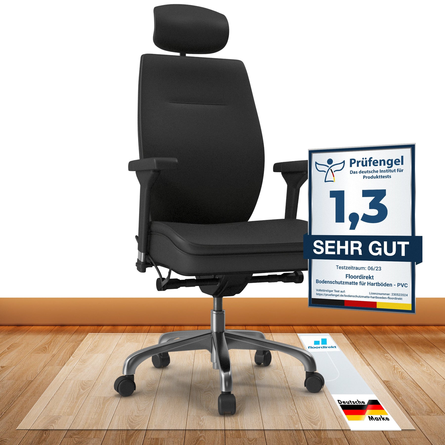 ✂ Vloerbeschermende mat voor harde vloeren | Neo Plus | Transparant | Op maat