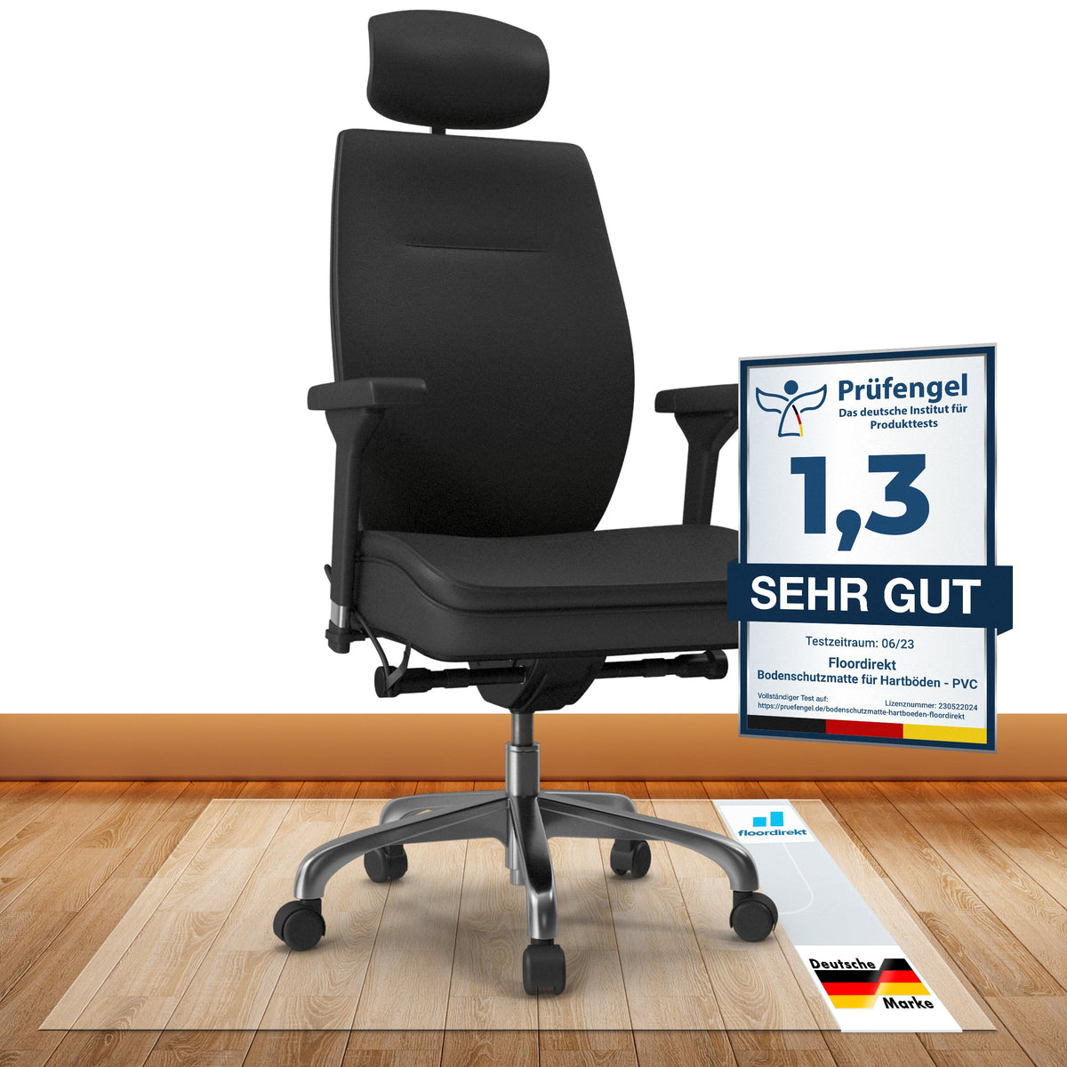 ✂ Vloerbeschermende mat voor harde vloeren | Neo Plus | Transparant | Op maat