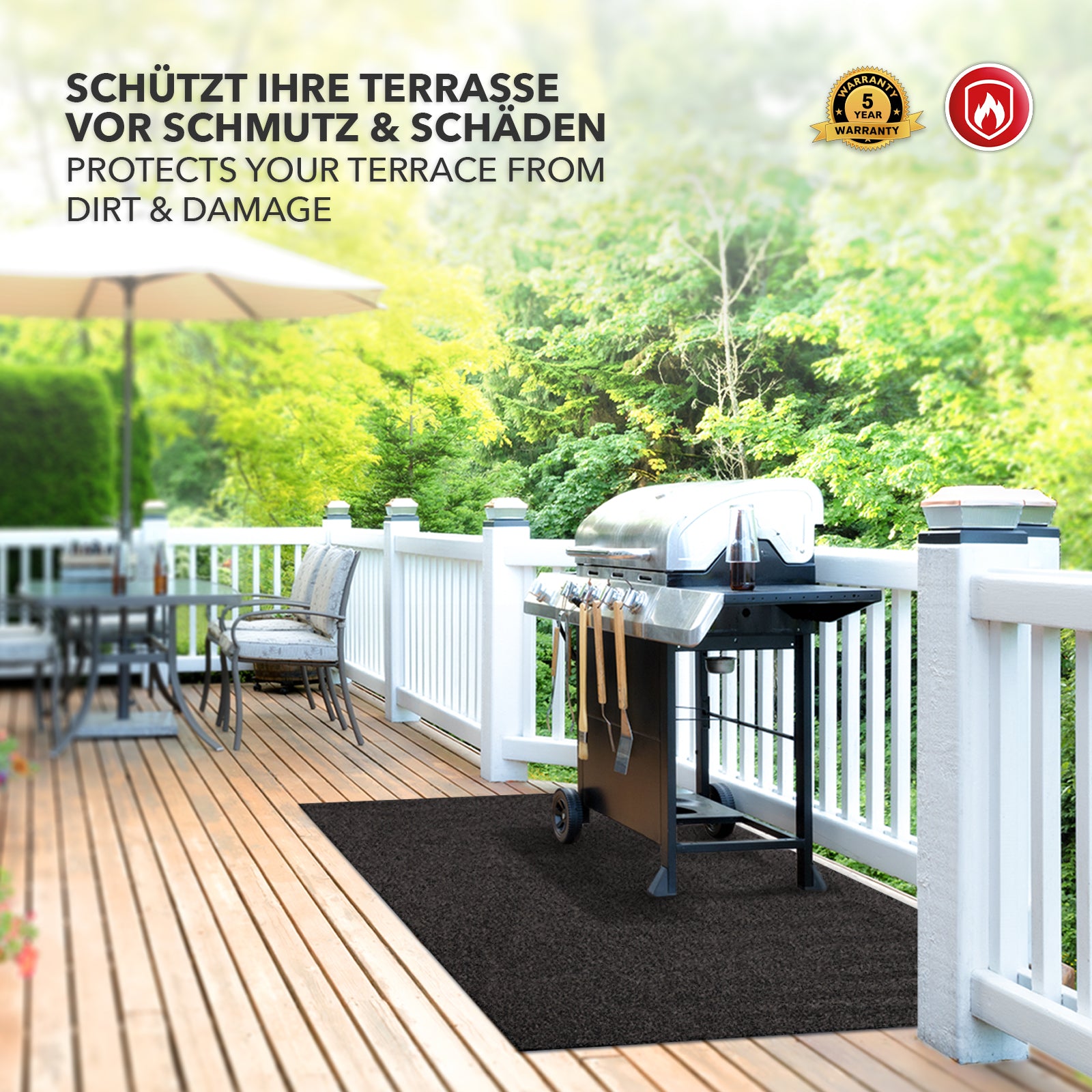 FLASLD 91 x 122 cm ondergrillmat voor buitengrill, dubbelzijdige FLASLD 91 x 122 cm ondergrillmat voor buitengrill, dubbelzijdige