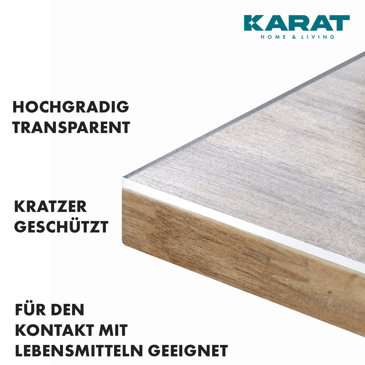 Tafelzeil transparant mat met rechte snede | Imperial | Antislip, waterdichte beschermfolie voor tafels | Op maat gesneden