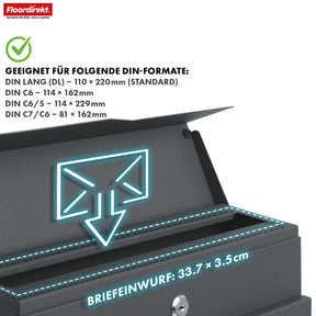 Brievenbus | Jean | Stevige stalen brievenbus met krantenvak en grote inwerpklep