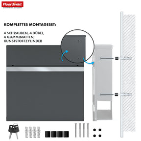 Brievenbus | Gaston | Moderne wandbrievenbus met krantenvak & naamplaatje van roestvrij staal in antraciet