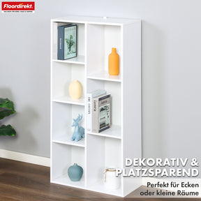 Boekenkast | Arkansas | Witte MDF staande plank met 5-9 planken voor boeken en woonaccessoires
