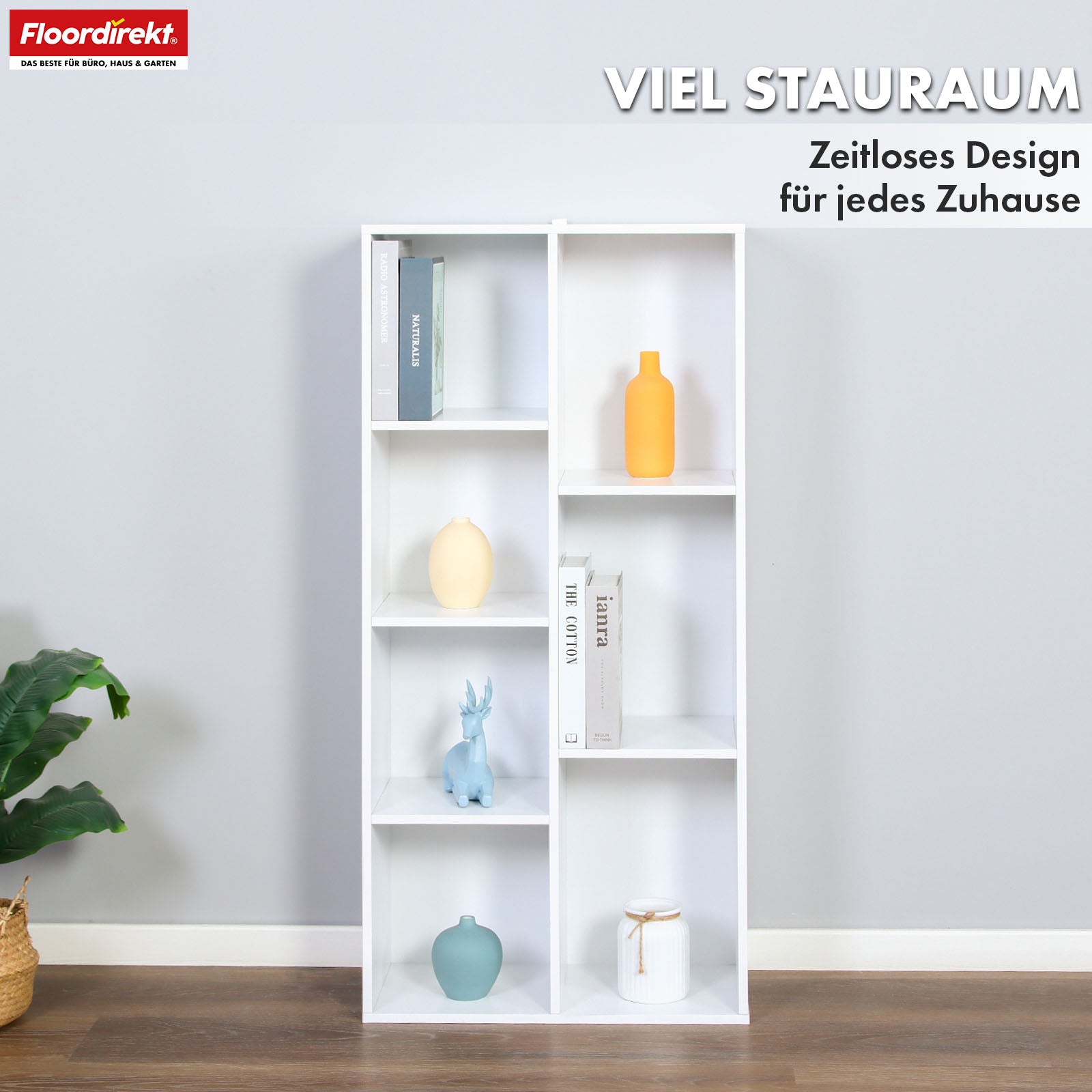 Boekenkast | Arkansas | Witte MDF staande plank met 5-9 planken voor boeken en woonaccessoires