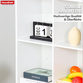 Boekenkast | Arkansas | Witte MDF staande plank met 5-9 planken voor boeken en woonaccessoires