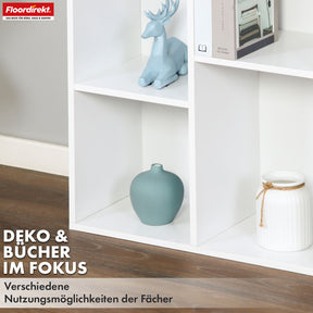 Boekenkast | Arkansas | Witte MDF staande plank met 5-9 planken voor boeken en woonaccessoires