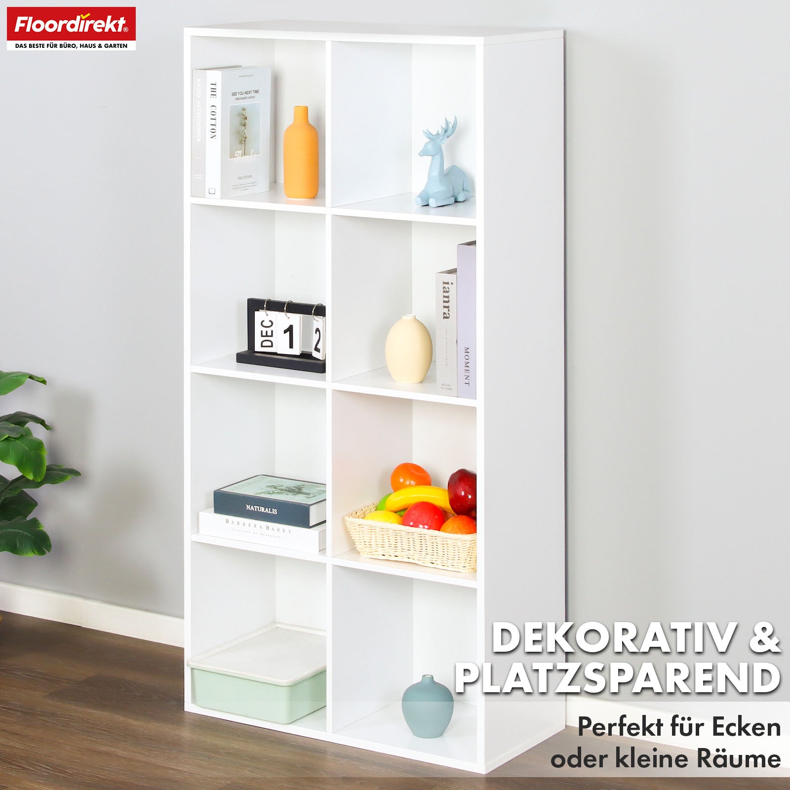 Boekenkast | Arkansas | Witte MDF staande plank met 5-9 planken voor boeken en woonaccessoires