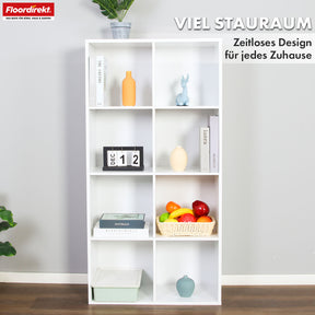 Boekenkast | Arkansas | Witte MDF staande plank met 5-9 planken voor boeken en woonaccessoires