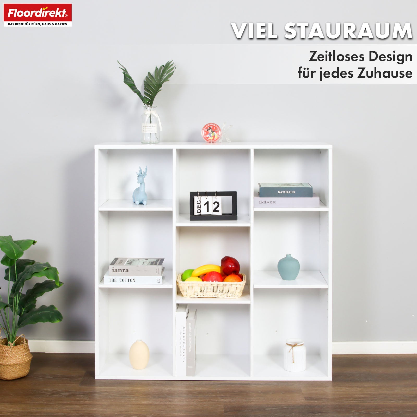Boekenkast | Arkansas | Witte MDF staande plank met 5-9 planken voor boeken en woonaccessoires