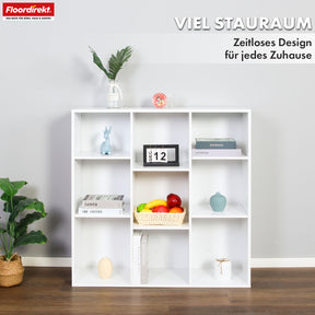 Boekenkast | Arkansas | Witte MDF staande plank met 5-9 planken voor boeken en woonaccessoires