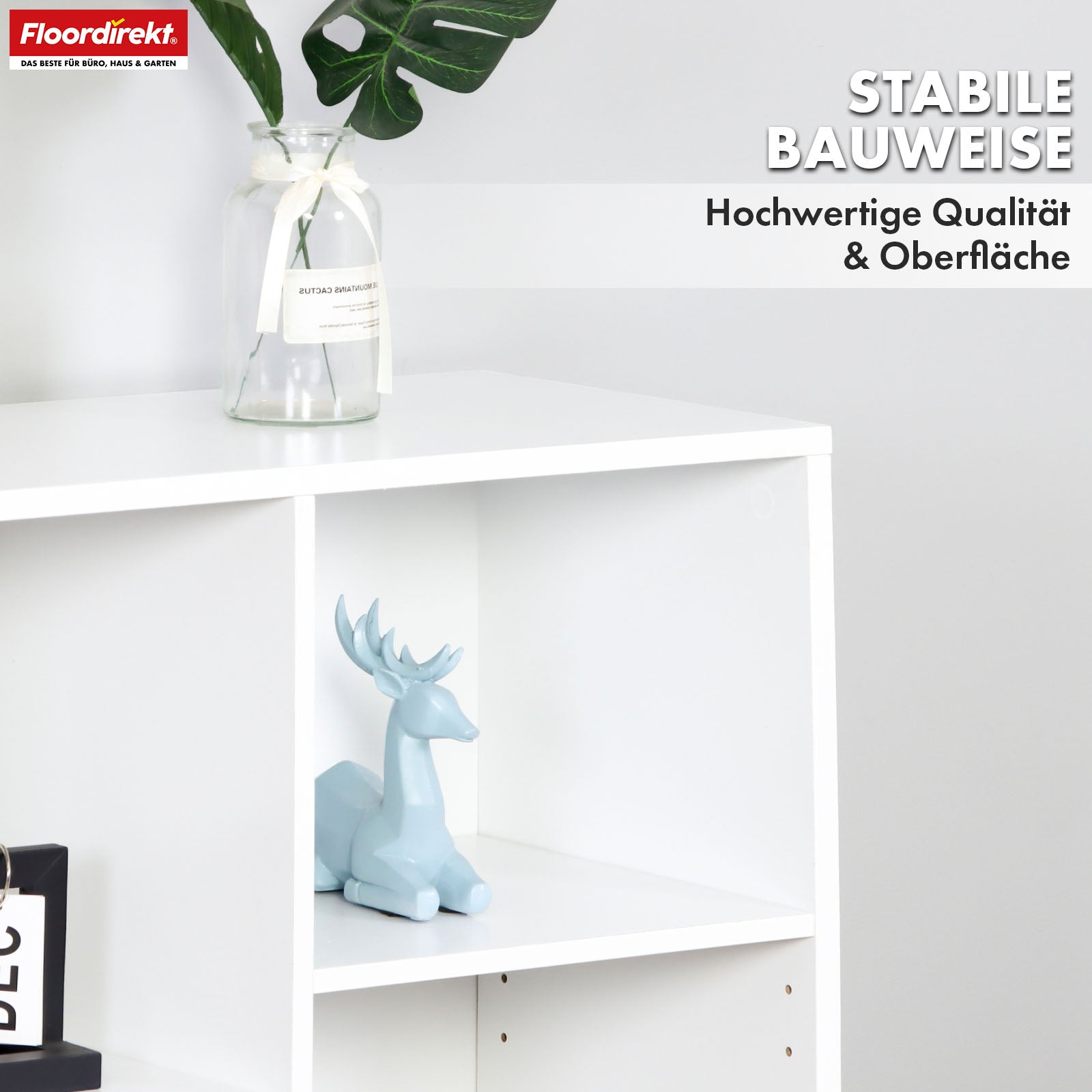 Boekenkast | Arkansas | Witte MDF staande plank met 5-9 planken voor boeken en woonaccessoires