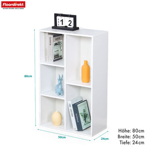 Boekenkast | Arkansas | Witte MDF staande plank met 5-9 planken voor boeken en woonaccessoires