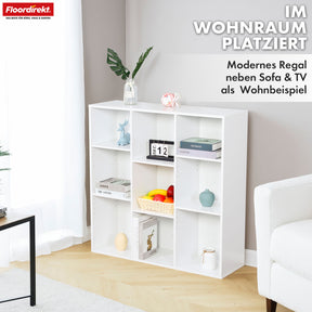 Boekenkast | Arkansas | Witte MDF staande plank met 5-9 planken voor boeken en woonaccessoires