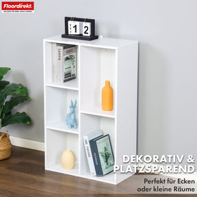 Boekenkast | Arkansas | Witte MDF staande plank met 5-9 planken voor boeken en woonaccessoires