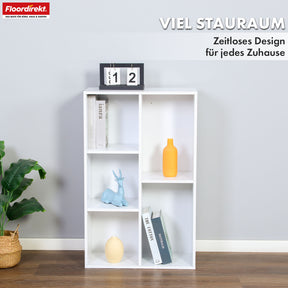 Boekenkast | Arkansas | Witte MDF staande plank met 5-9 planken voor boeken en woonaccessoires
