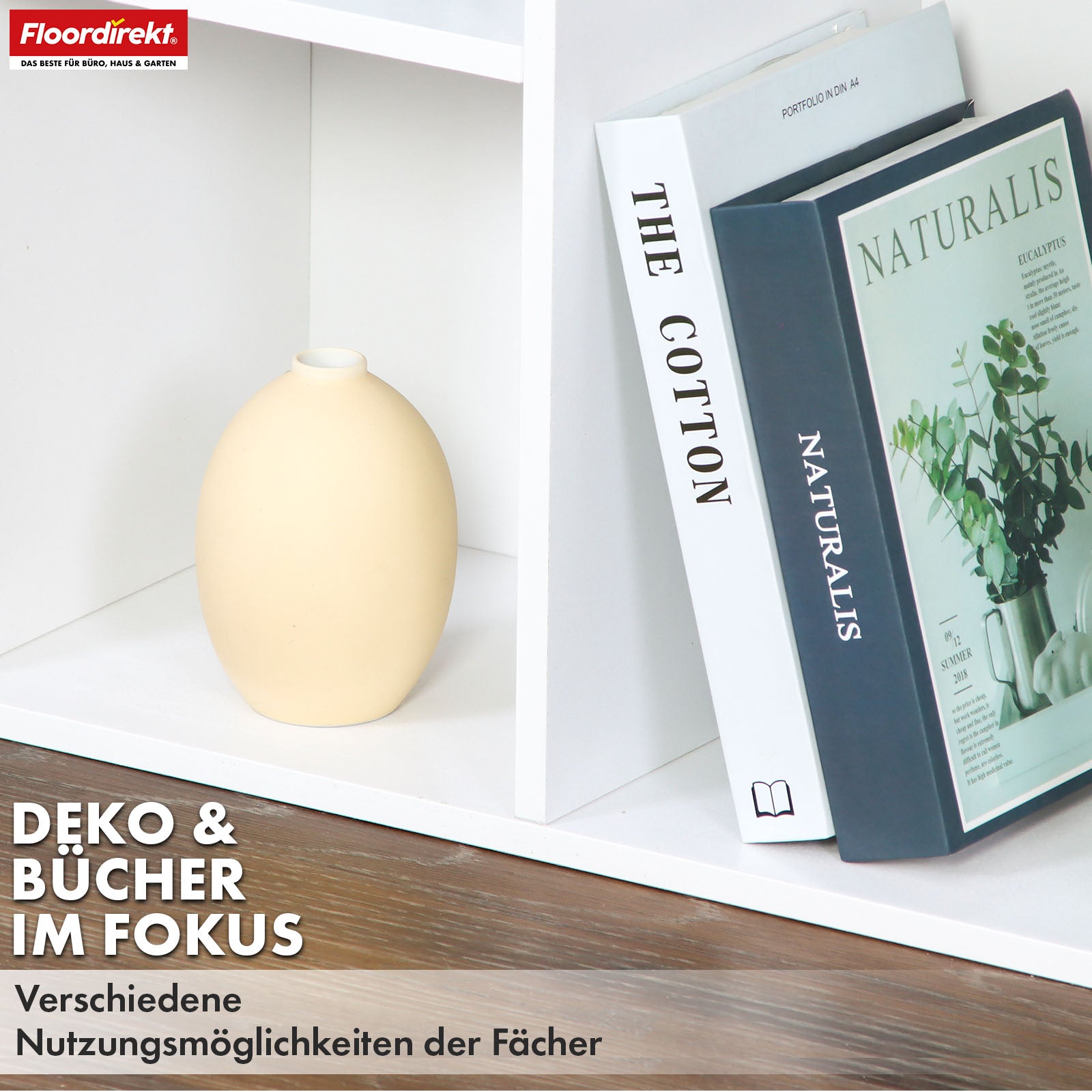 Boekenkast | Arkansas | Witte MDF staande plank met 5-9 planken voor boeken en woonaccessoires