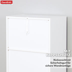 Boekenkast | California | Modern, ruimtebesparend MDF schap met kantelbeveiliging in wit 4-8 open vakken
