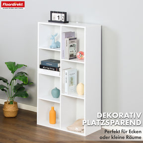 Boekenkast | California | Modern, ruimtebesparend MDF schap met kantelbeveiliging in wit 4-8 open vakken