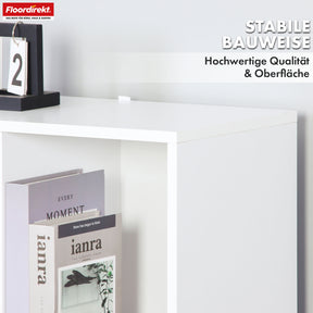 Boekenkast | California | Modern, ruimtebesparend MDF schap met kantelbeveiliging in wit 4-8 open vakken