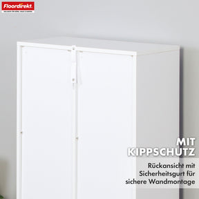 Boekenkast | California | Modern, ruimtebesparend MDF schap met kantelbeveiliging in wit 4-8 open vakken
