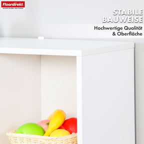 Boekenkast | California | Modern, ruimtebesparend MDF schap met kantelbeveiliging in wit 4-8 open vakken