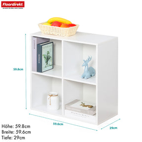 Boekenkast | California | Modern, ruimtebesparend MDF schap met kantelbeveiliging in wit 4-8 open vakken